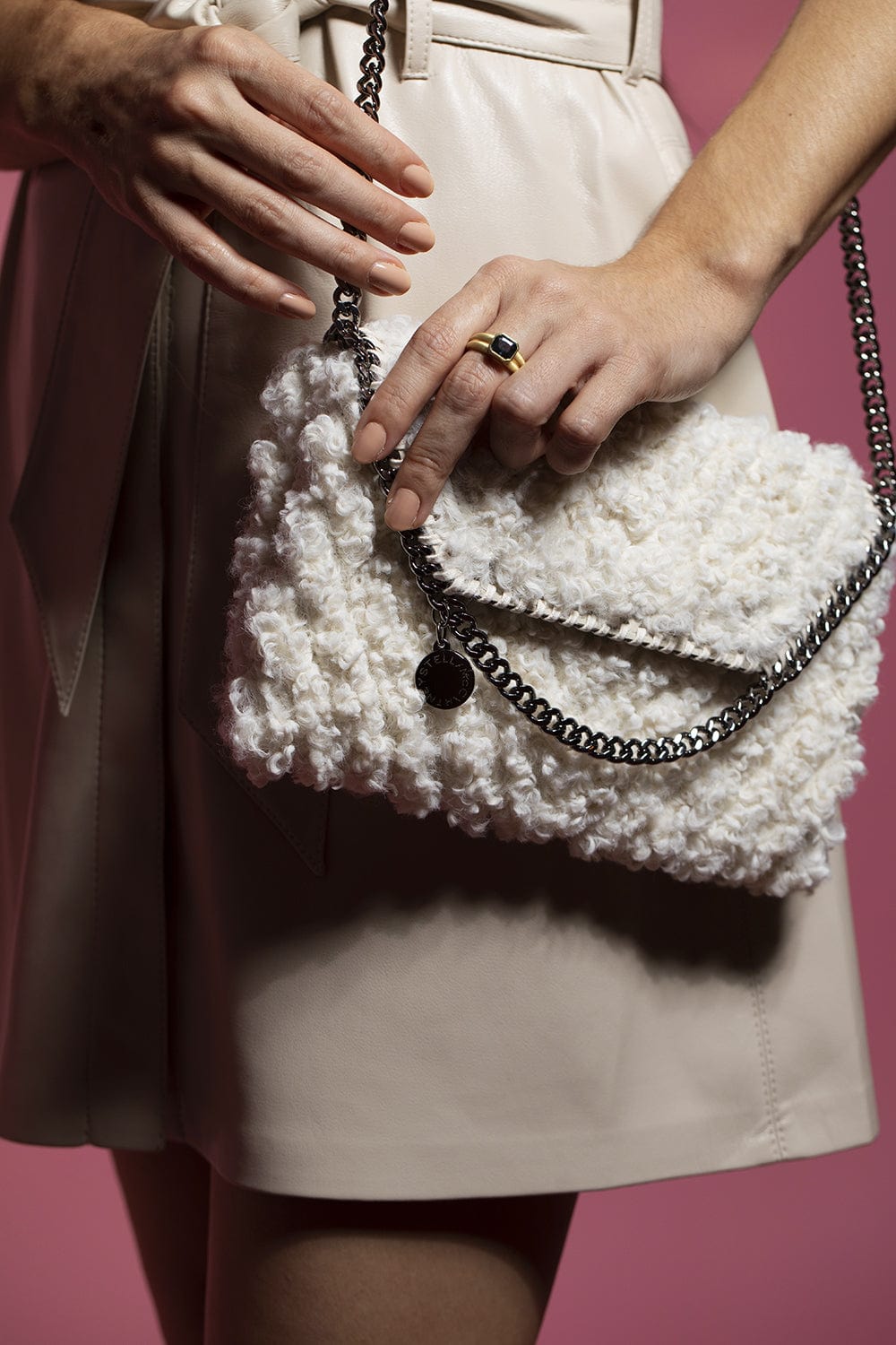 STELLA MCCARTNEY-Mini Falabella Crossbody Bag-IVORY