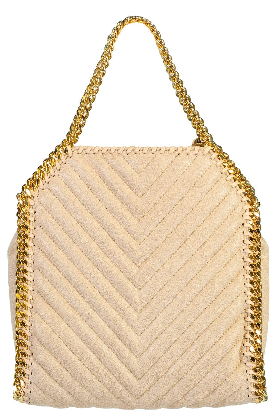 STELLA MCCARTNEY-Mini Tote Eco Shaggy Deer Chevron-BUTTER