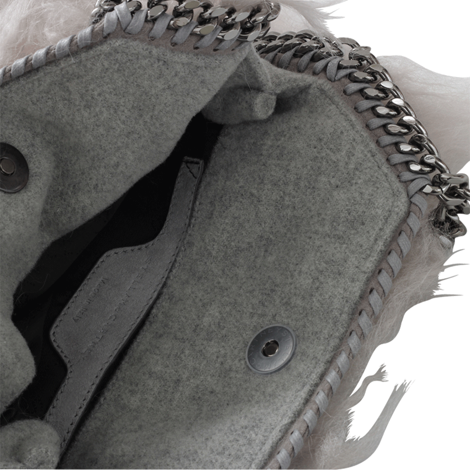 STELLA MCCARTNEY-Mini Faux Fur Tote-GREY
