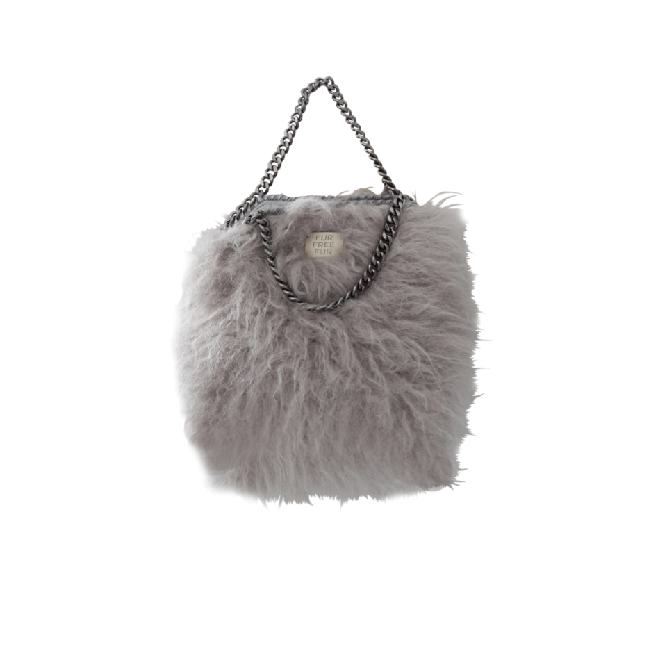 STELLA MCCARTNEY-Mini Faux Fur Tote-GREY