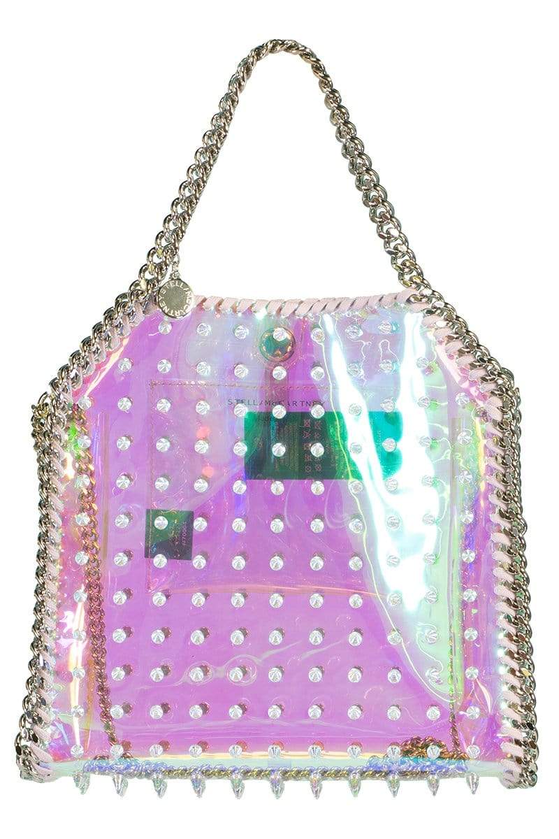 STELLA MCCARTNEY-Mini Tote Holographic With Studs-IRIDESCENT
