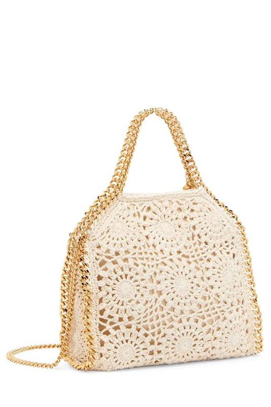 STELLA MCCARTNEY-Small Falabella Crochet Tote-NATURAL