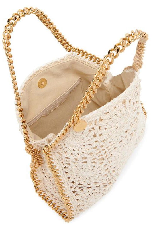 STELLA MCCARTNEY-Small Falabella Crochet Tote-NATURAL