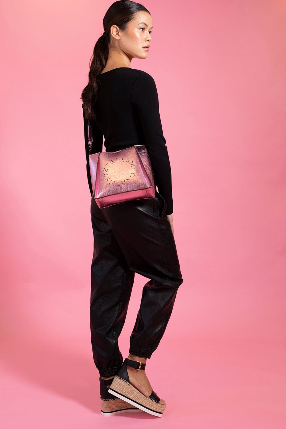 STELLA MCCARTNEY-Mini Crossbody Eco Metallic-PINK