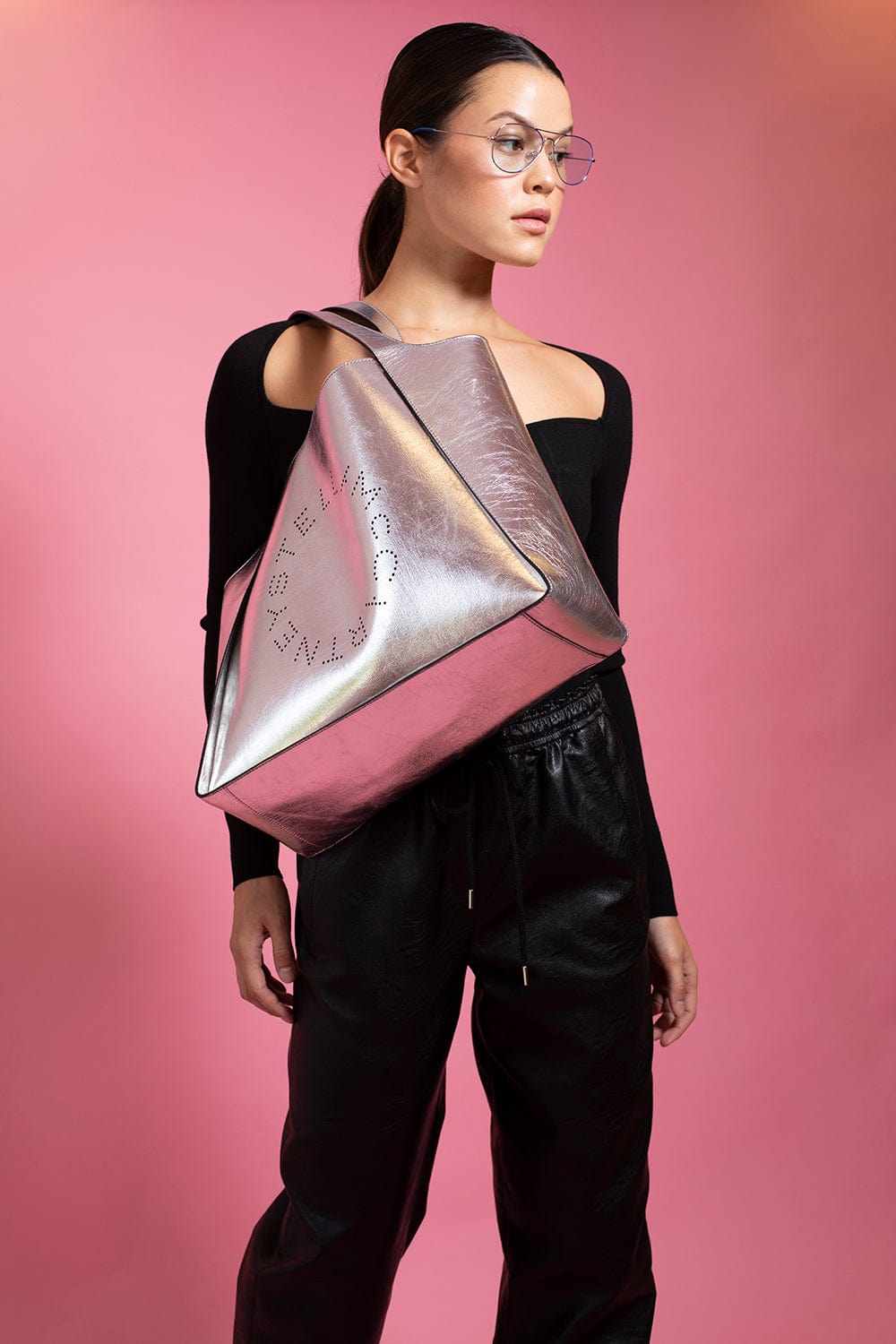 STELLA MCCARTNEY-Tote Eco Metallic-SILVER