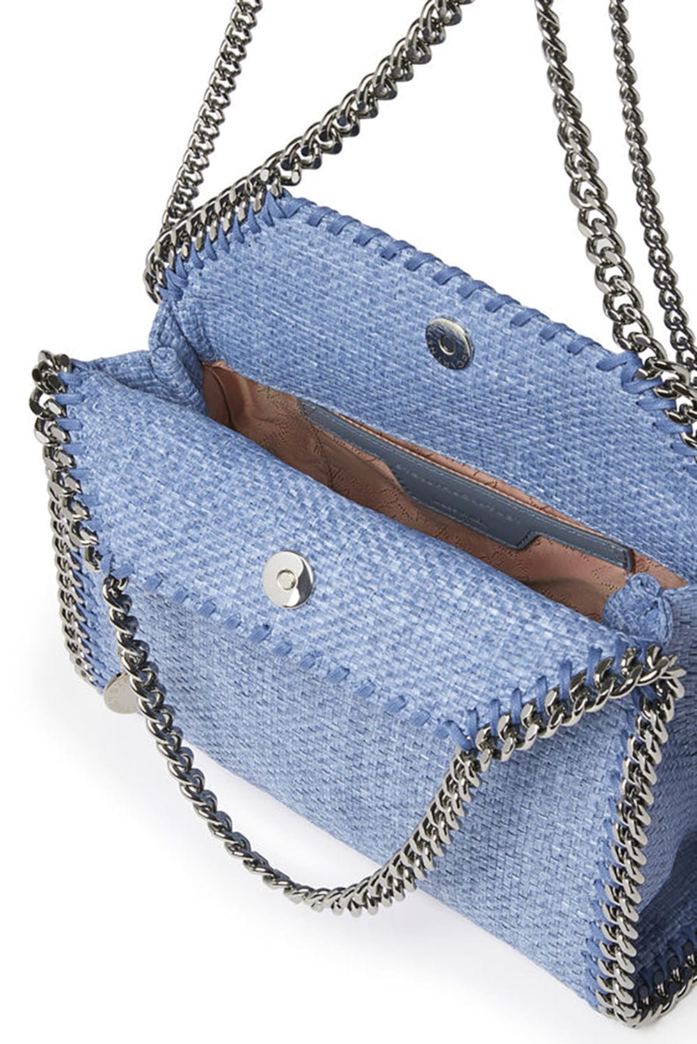 STELLA MCCARTNEY-Mini Tote Weaved Raffia-SMOKEY BLUE