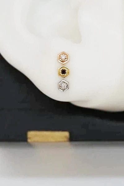 STEPHANIE ANDERS XO-'Eleven' Black Diamond Stud-