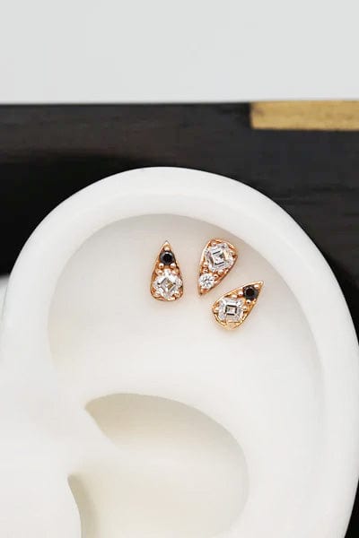 STEPHANIE ANDERS XO-'Four' White Diamond Stud-