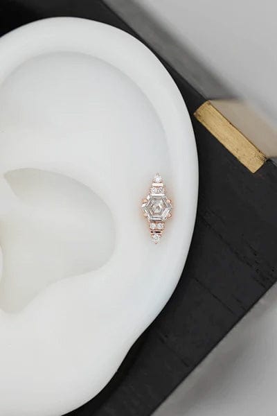 STEPHANIE ANDERS XO-'One' White & Black Diamond Stud-