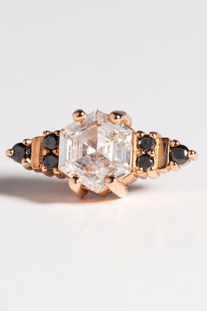 STEPHANIE ANDERS XO-'One' White & Black Diamond Stud-