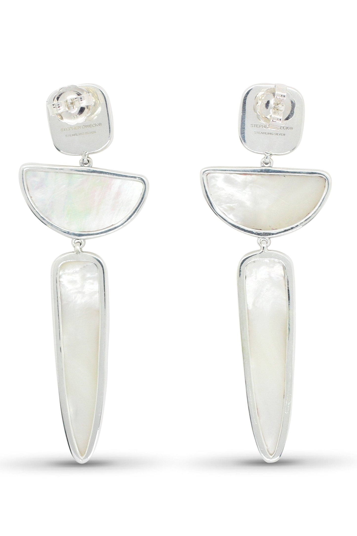STEPHEN DWECK-Mother of Pearl Tiered Earrings-SILVER