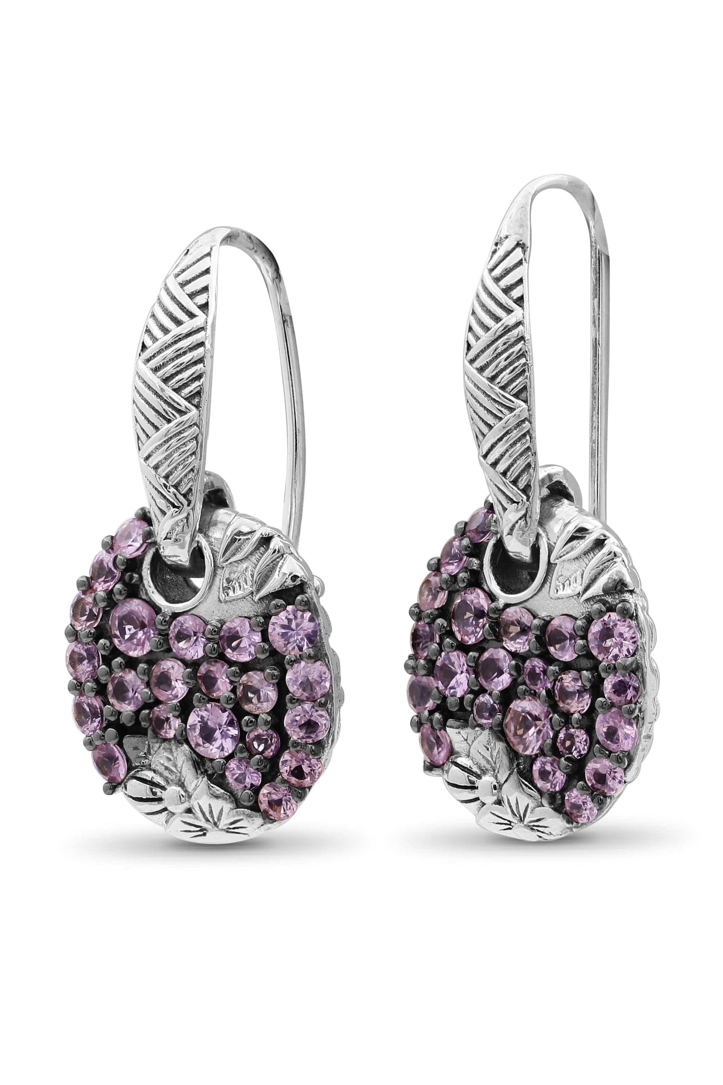 STEPHEN DWECK-Pink Sapphire Hook Earrings-SILVER