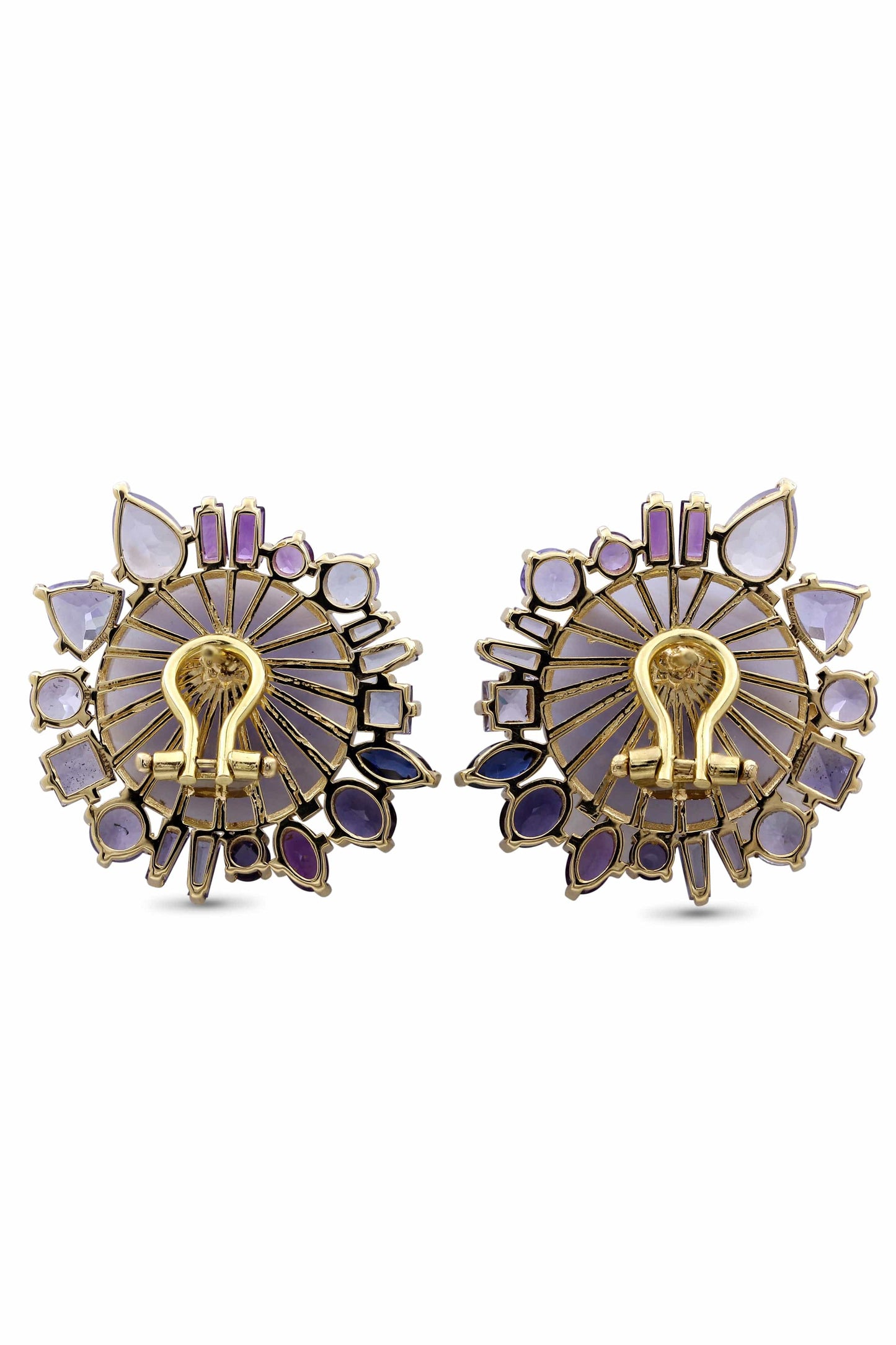 STEPHEN DWECK-Carved Blue Lace Agate Earrings-YELLOW GOLD