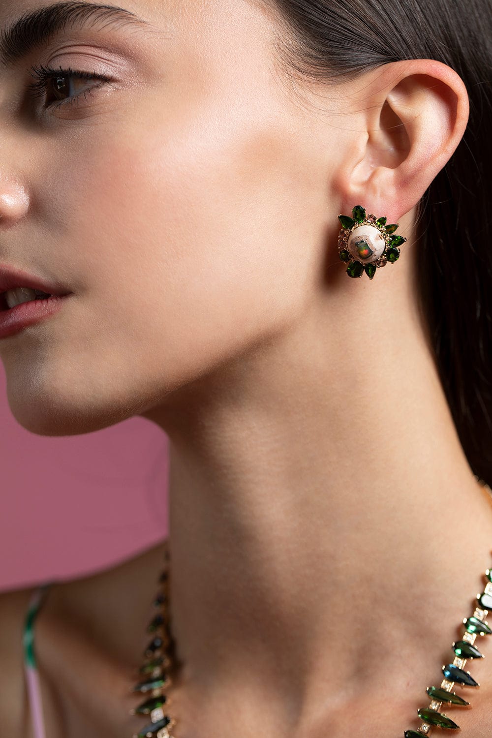 STEPHEN DWECK-Fire Opal PinkTourmaline Earrings-YELLOW GOLD