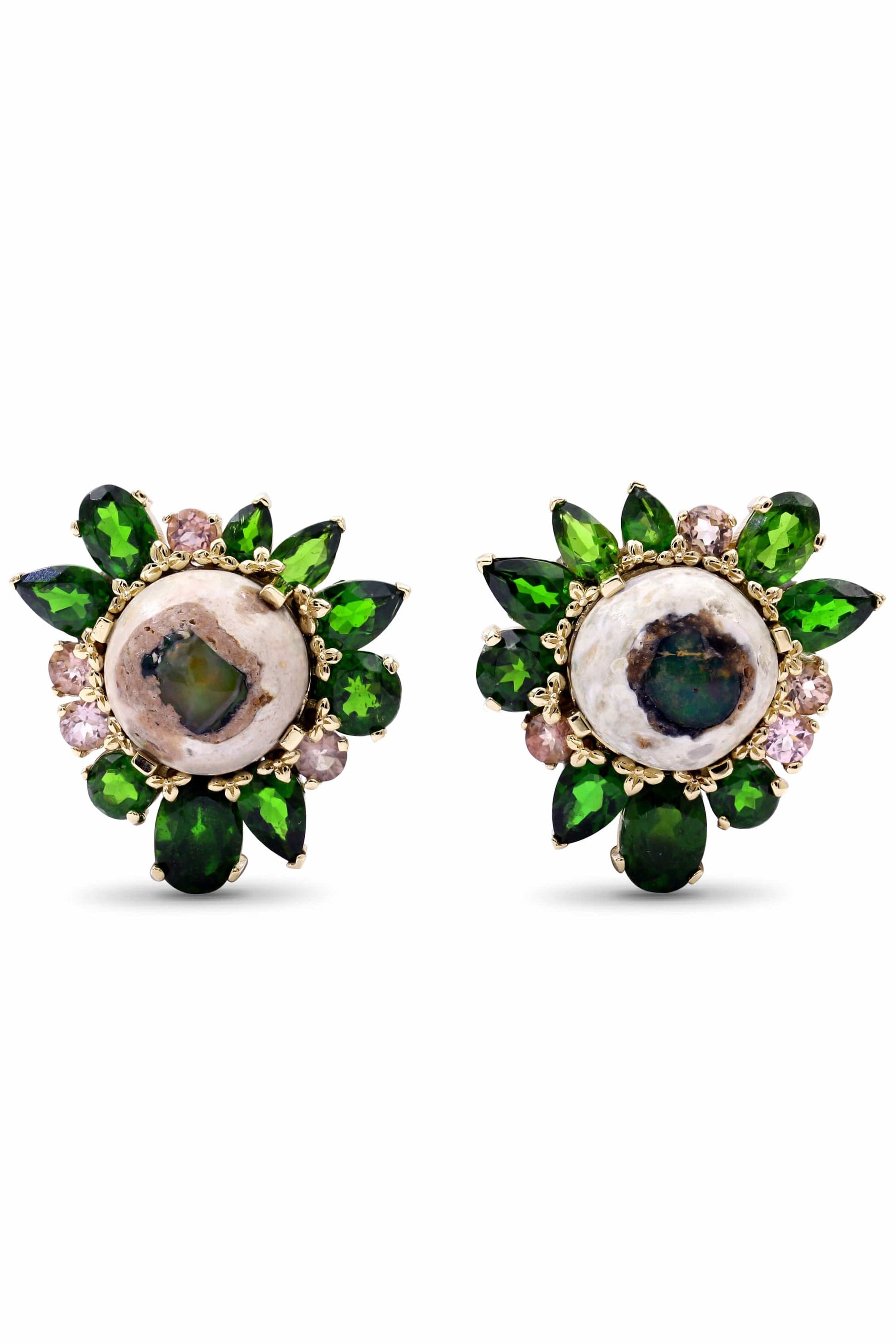 STEPHEN DWECK-Fire Opal PinkTourmaline Earrings-YELLOW GOLD