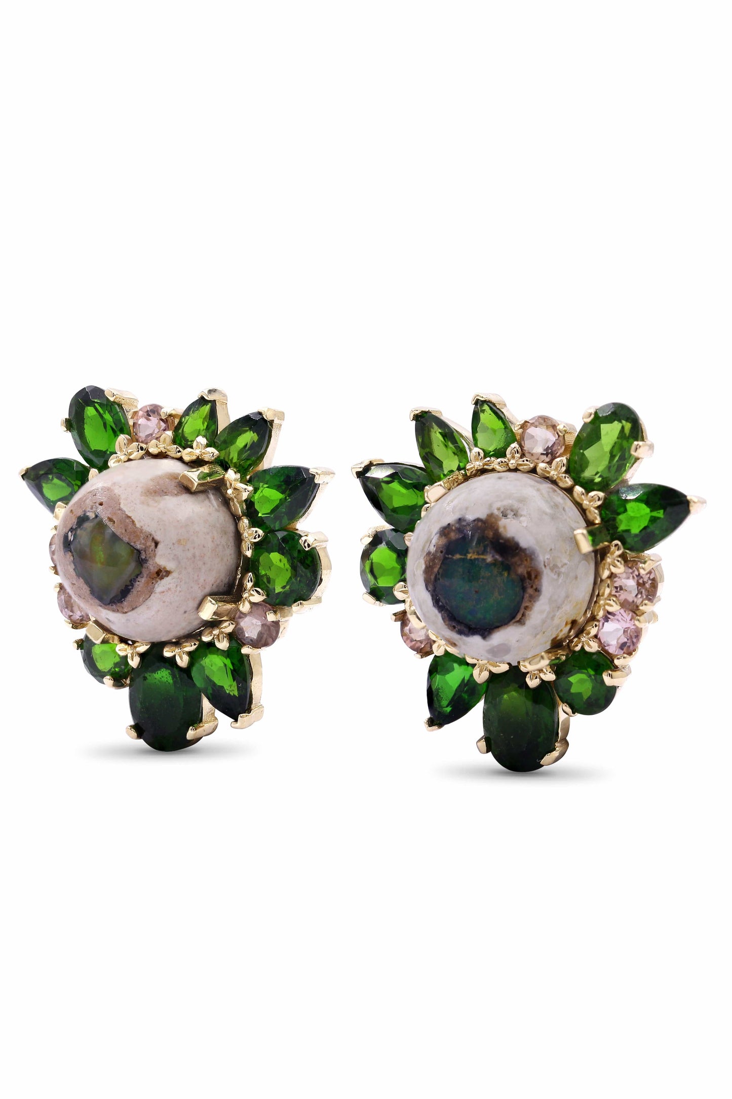 STEPHEN DWECK-Fire Opal PinkTourmaline Earrings-YELLOW GOLD
