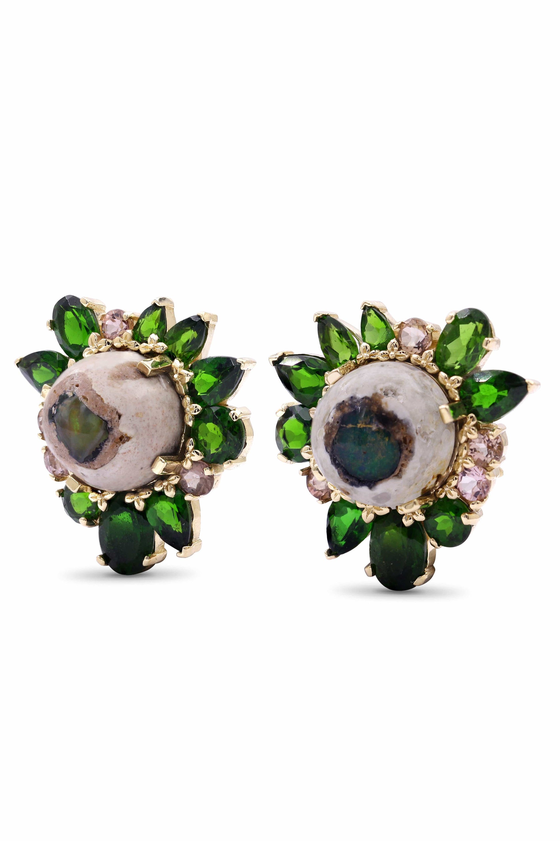 STEPHEN DWECK-Fire Opal PinkTourmaline Earrings-YELLOW GOLD