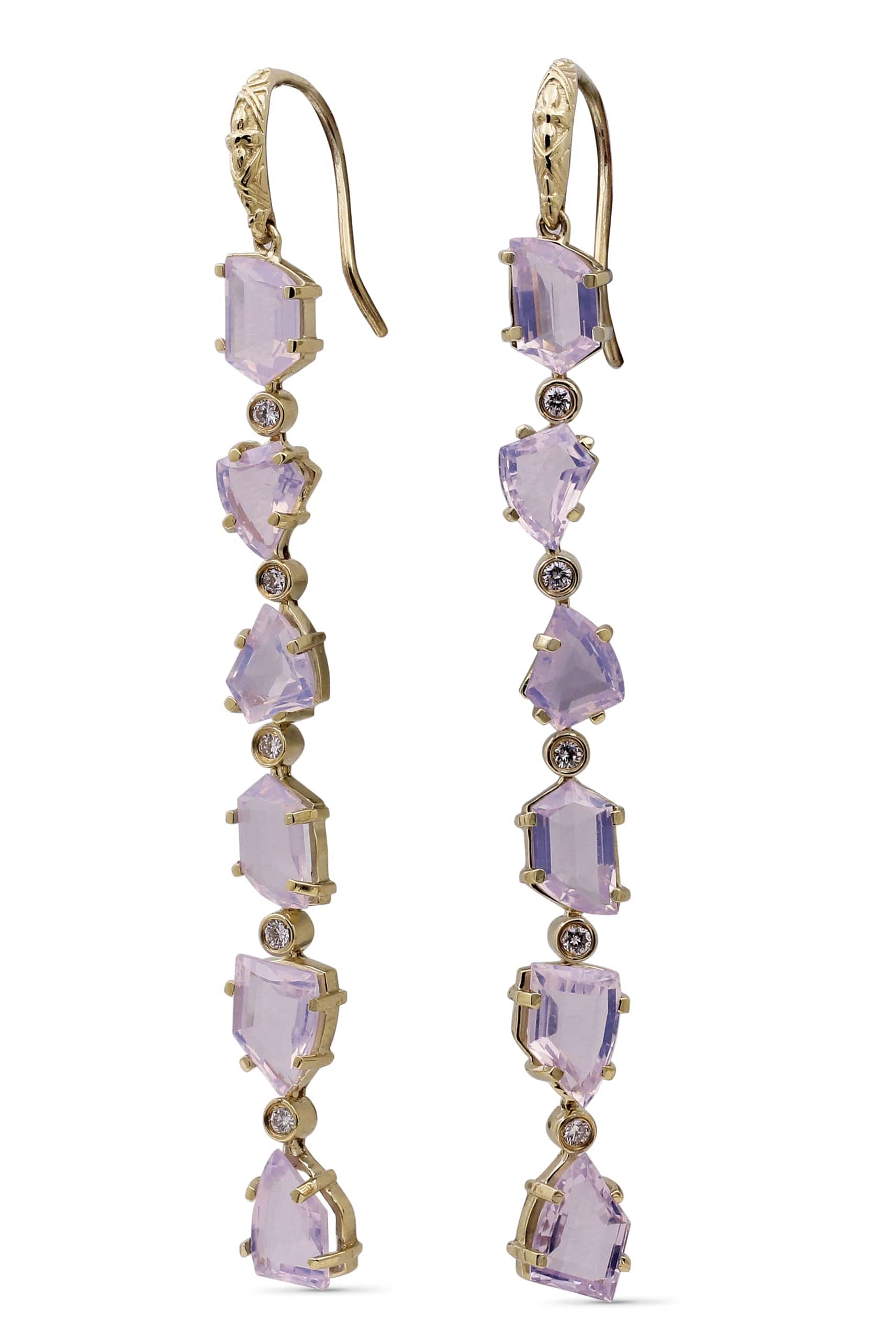 STEPHEN DWECK-Galactical Lavender Moon Quartz Earrings-YELLOW GOLD