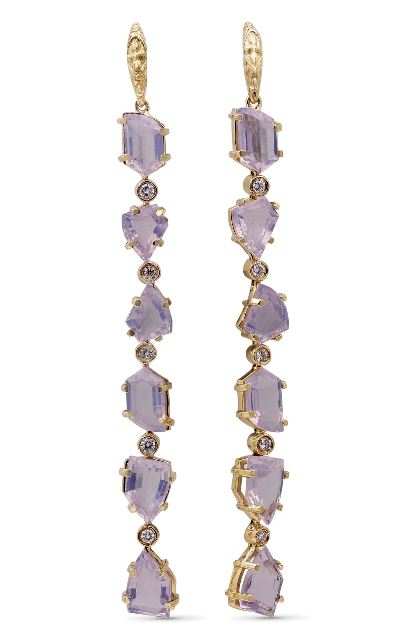 STEPHEN DWECK-Galactical Lavender Moon Quartz Earrings-YELLOW GOLD