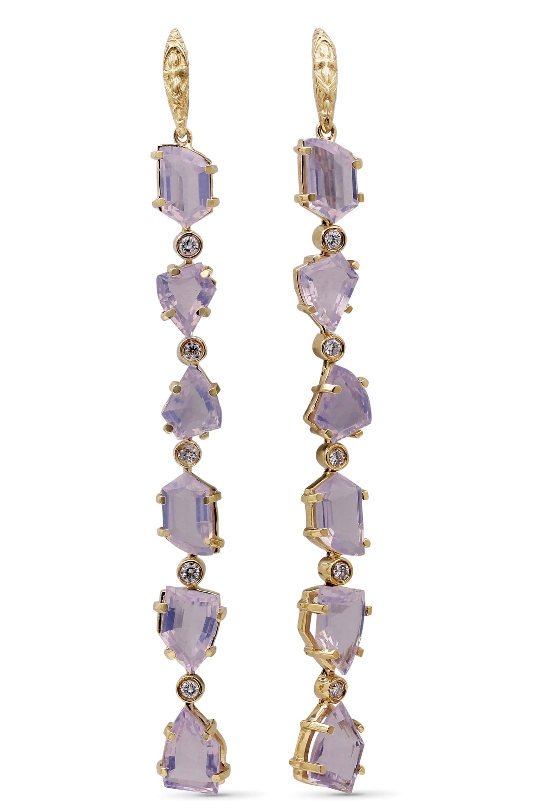 STEPHEN DWECK-Galactical Lavender Moon Quartz Earrings-YELLOW GOLD