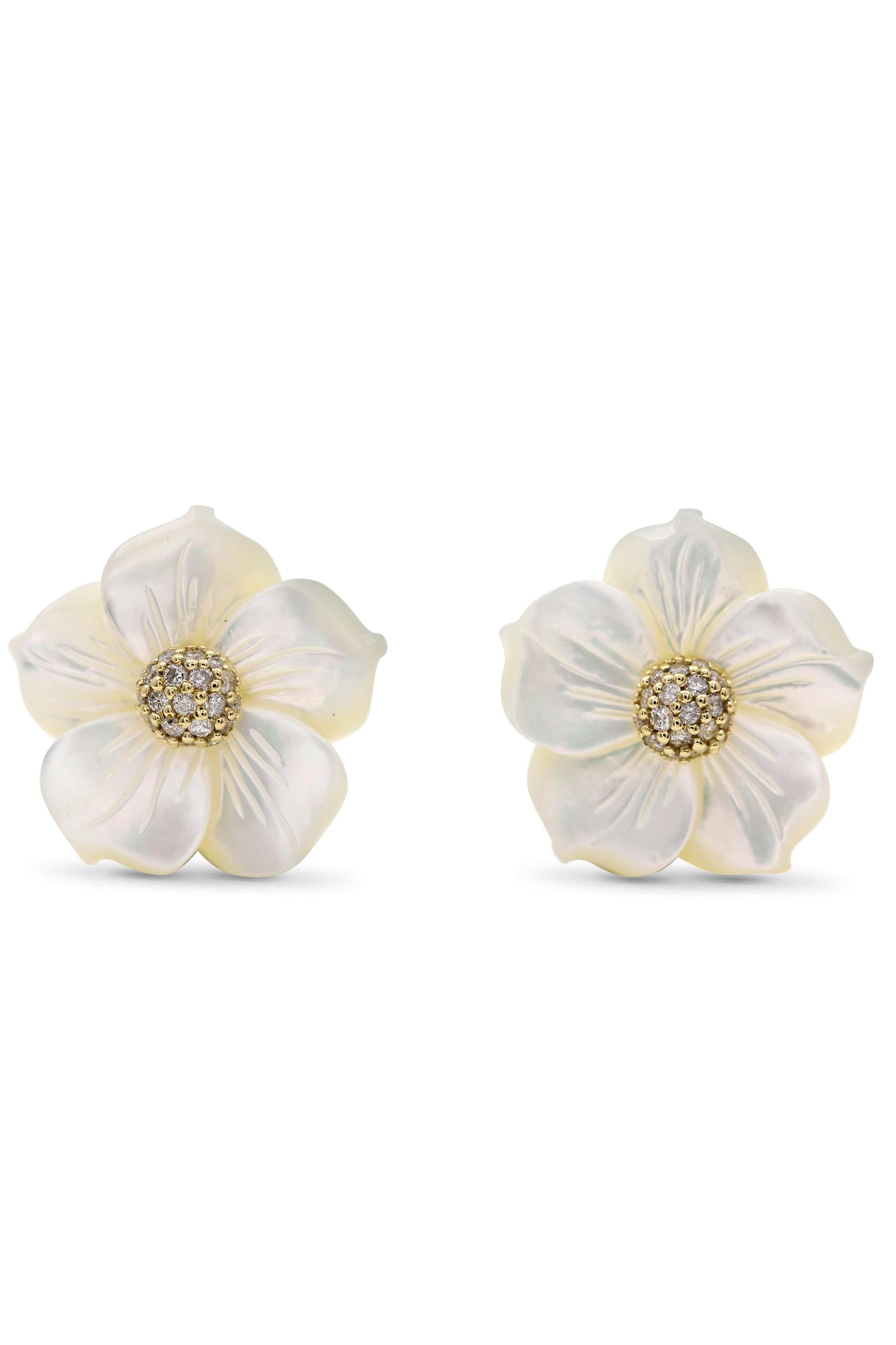 STEPHEN DWECK-Mother of Pearl Flower Earrings-YELLOW GOLD