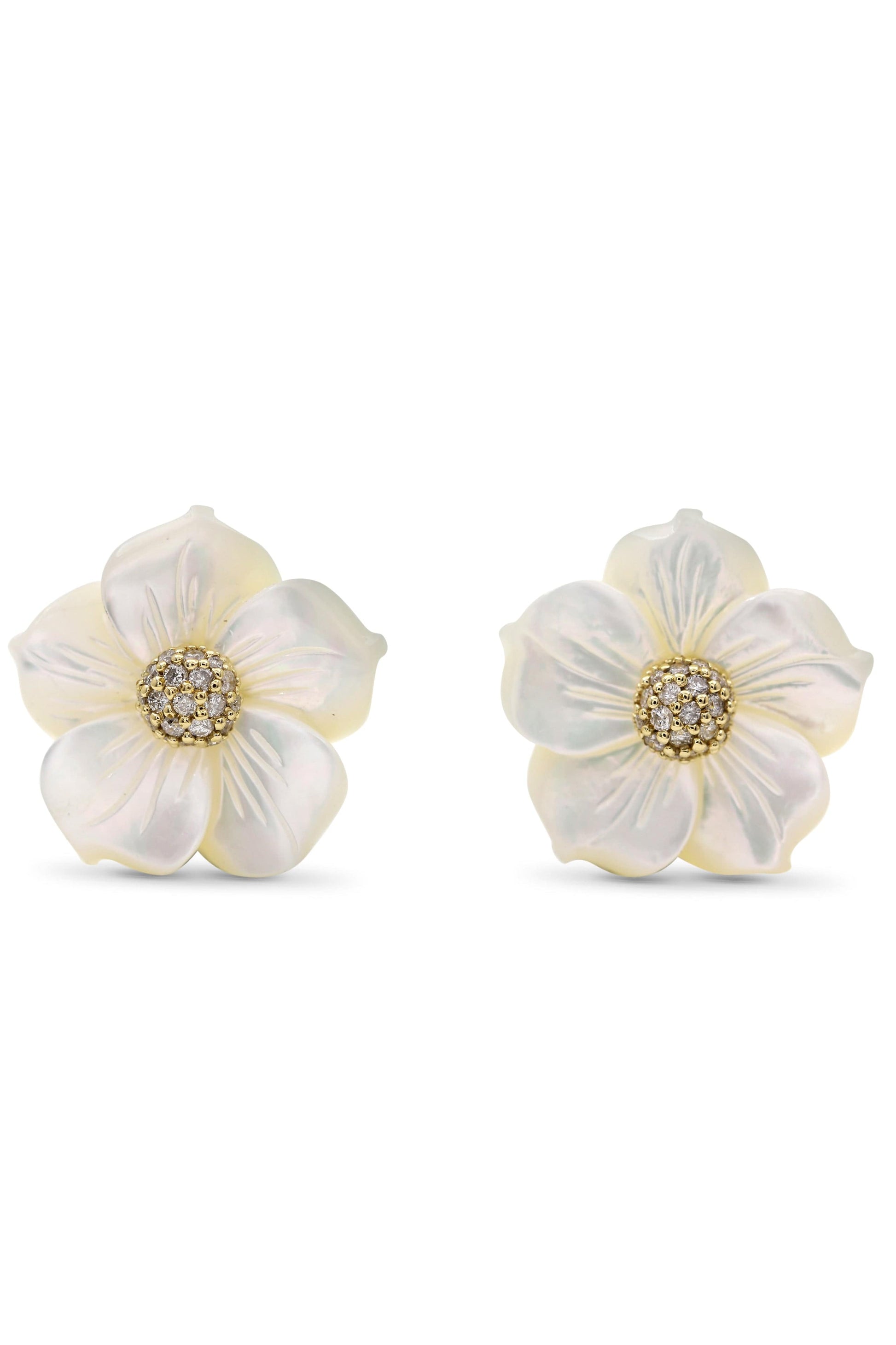 STEPHEN DWECK-Mother of Pearl Flower Earrings-YELLOW GOLD