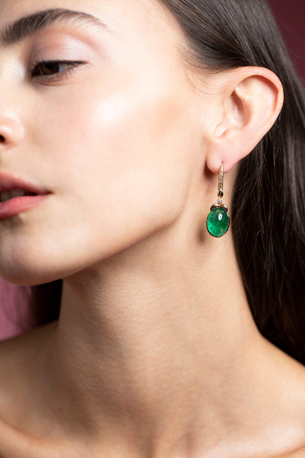 STEPHEN DWECK-Zambian Emerald Earrings-YELLOW GOLD