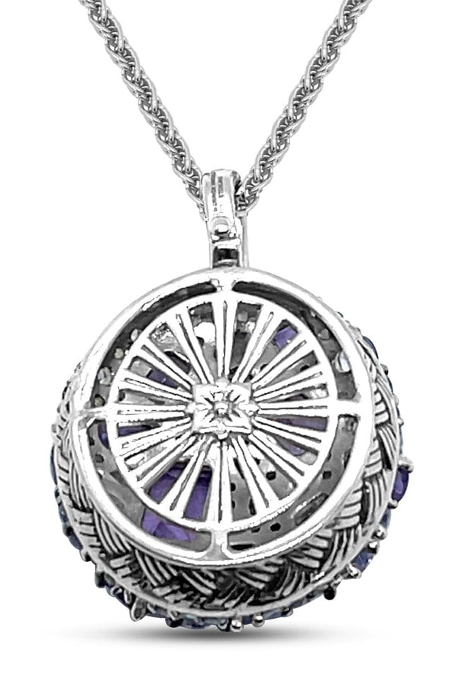 STEPHEN DWECK-Amethyst and Lavender Quartz Pendant Necklace-SILVER
