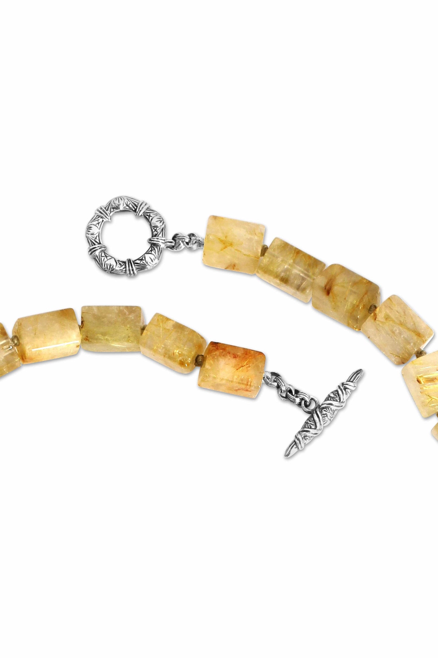 STEPHEN DWECK-Hand Carved Jade and Citrine Necklace-SILVER
