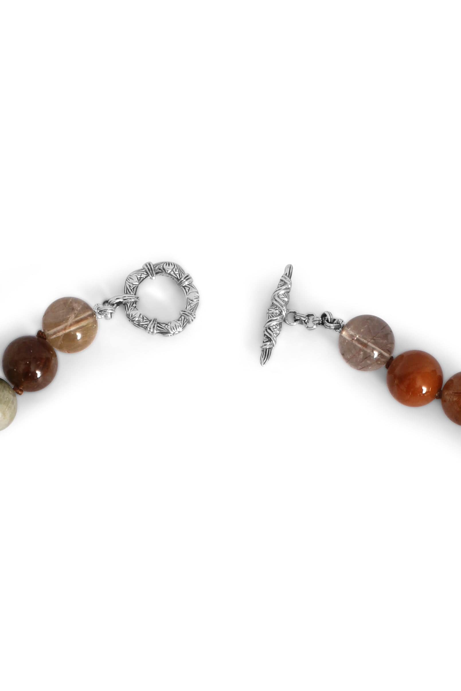 STEPHEN DWECK-Hand Carved Jade and Quartz Necklace-SILVER