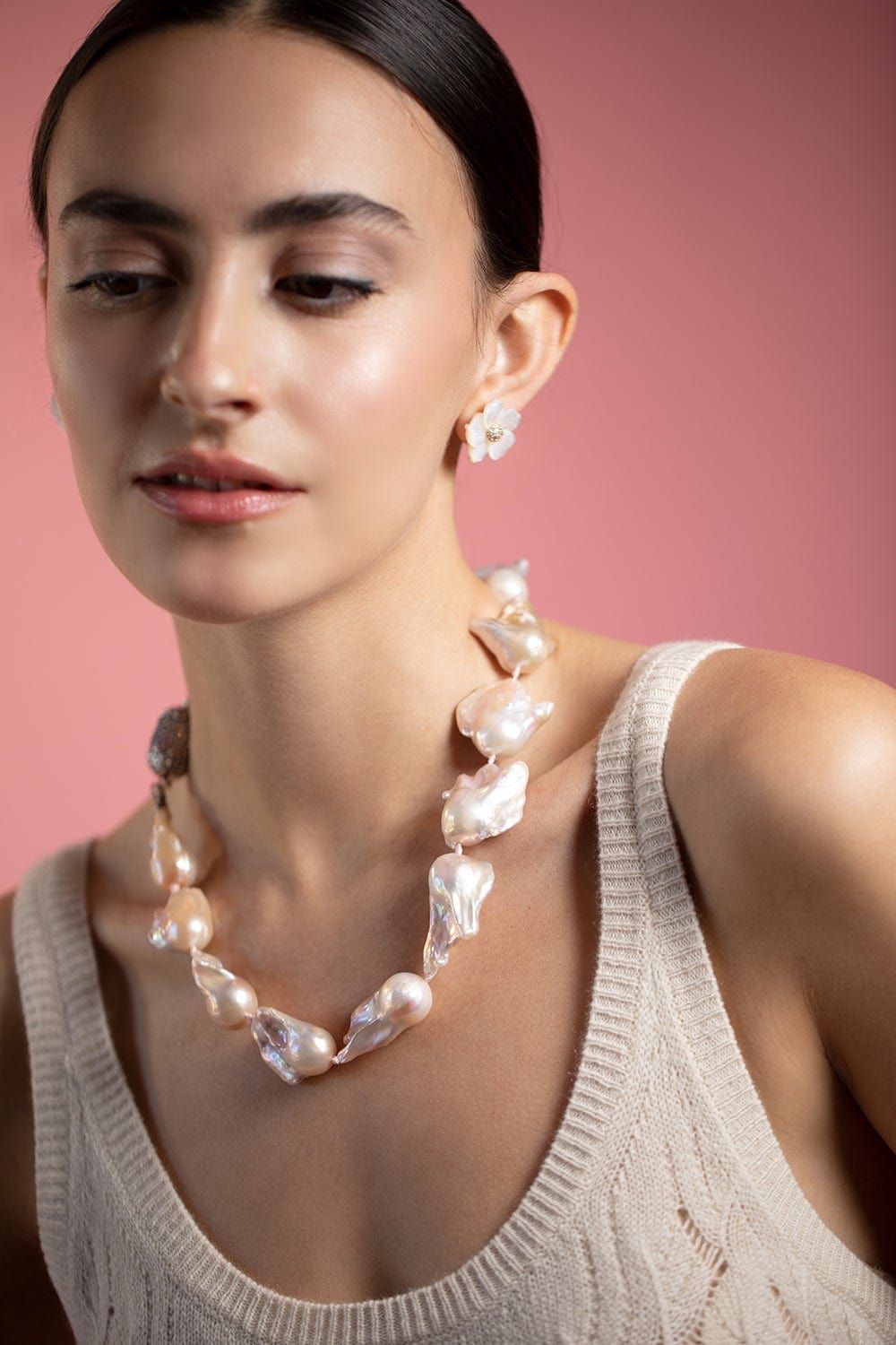 STEPHEN DWECK-Lavender Baroque Pearl Necklace-SILVER