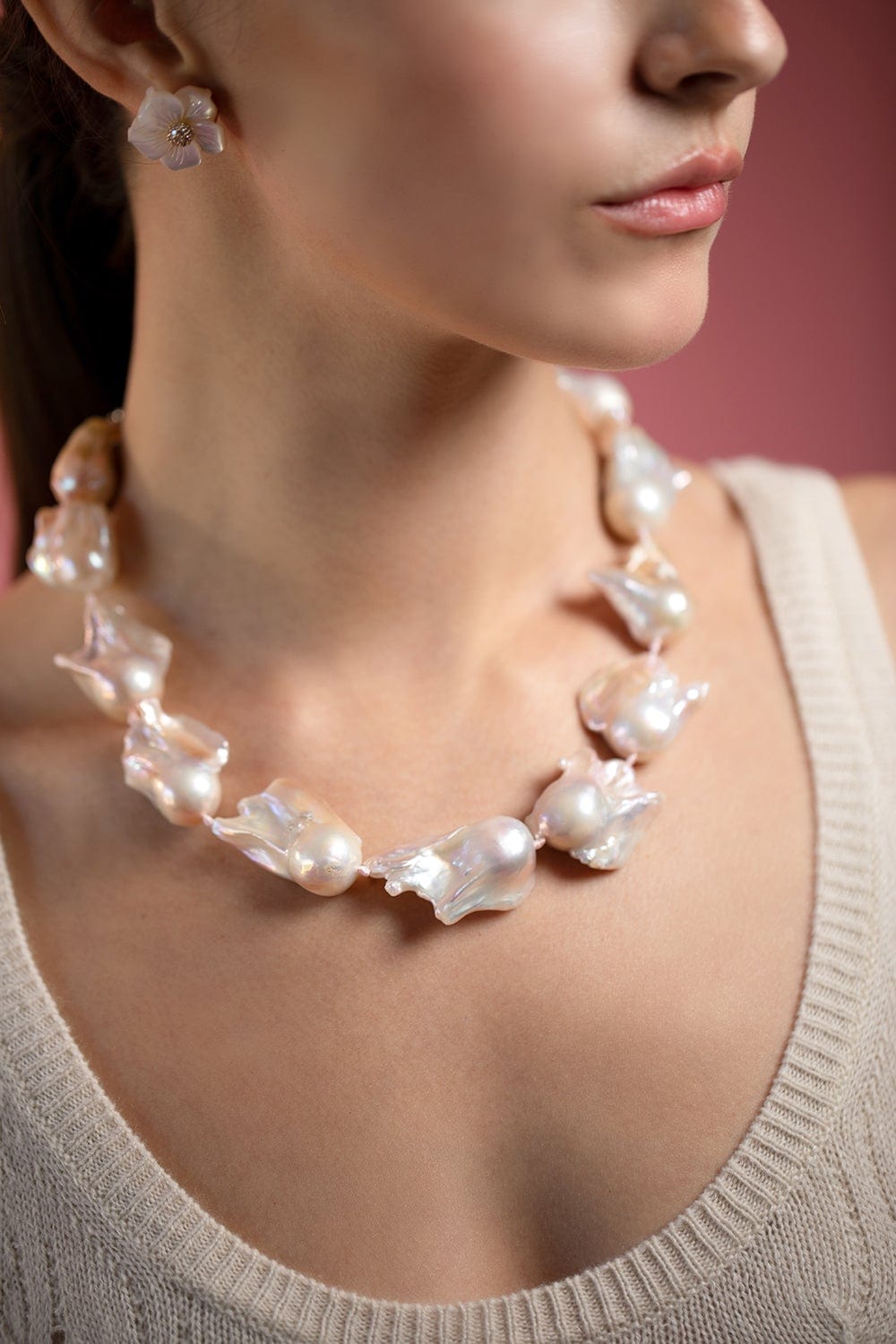 STEPHEN DWECK-Lavender Baroque Pearl Necklace-SILVER