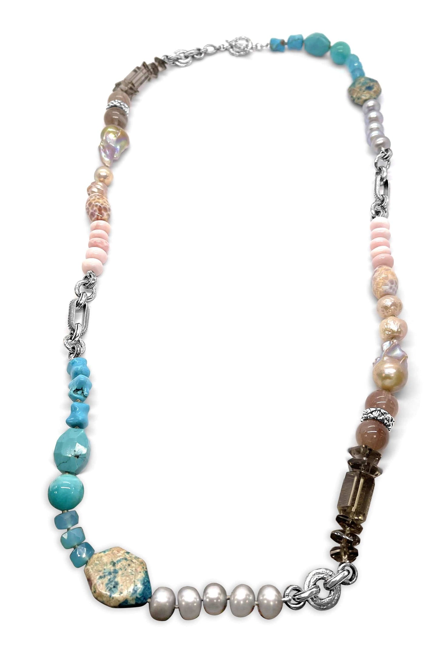 STEPHEN DWECK-Pearl and Mixed Stone Necklace-SILVER