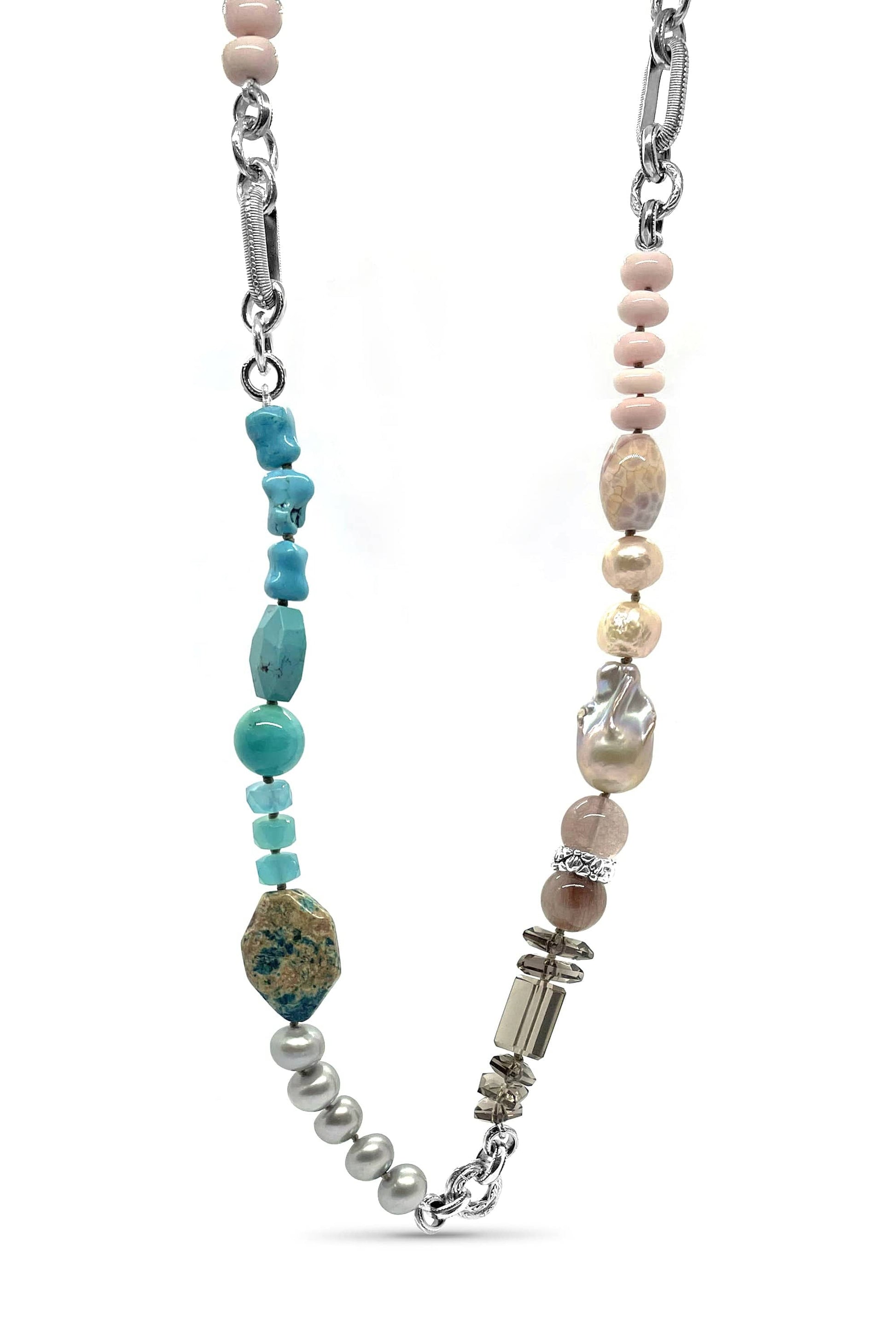 STEPHEN DWECK-Pearl and Mixed Stone Necklace-SILVER