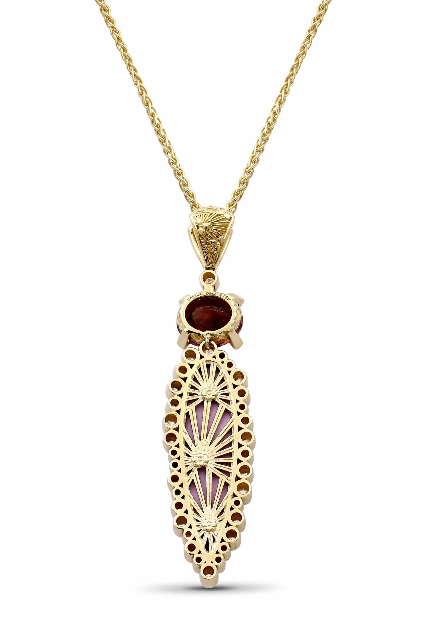 STEPHEN DWECK-Tourmaline and Rutilated Quartz Necklace-YELLOW GOLD