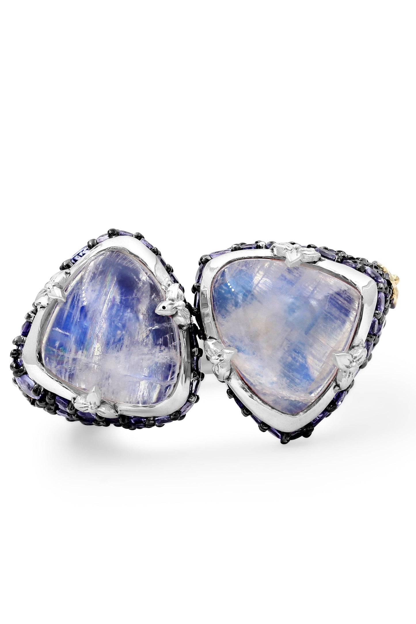 STEPHEN DWECK-Rainbow Moonstone and Tanzanite Ring-SILVER