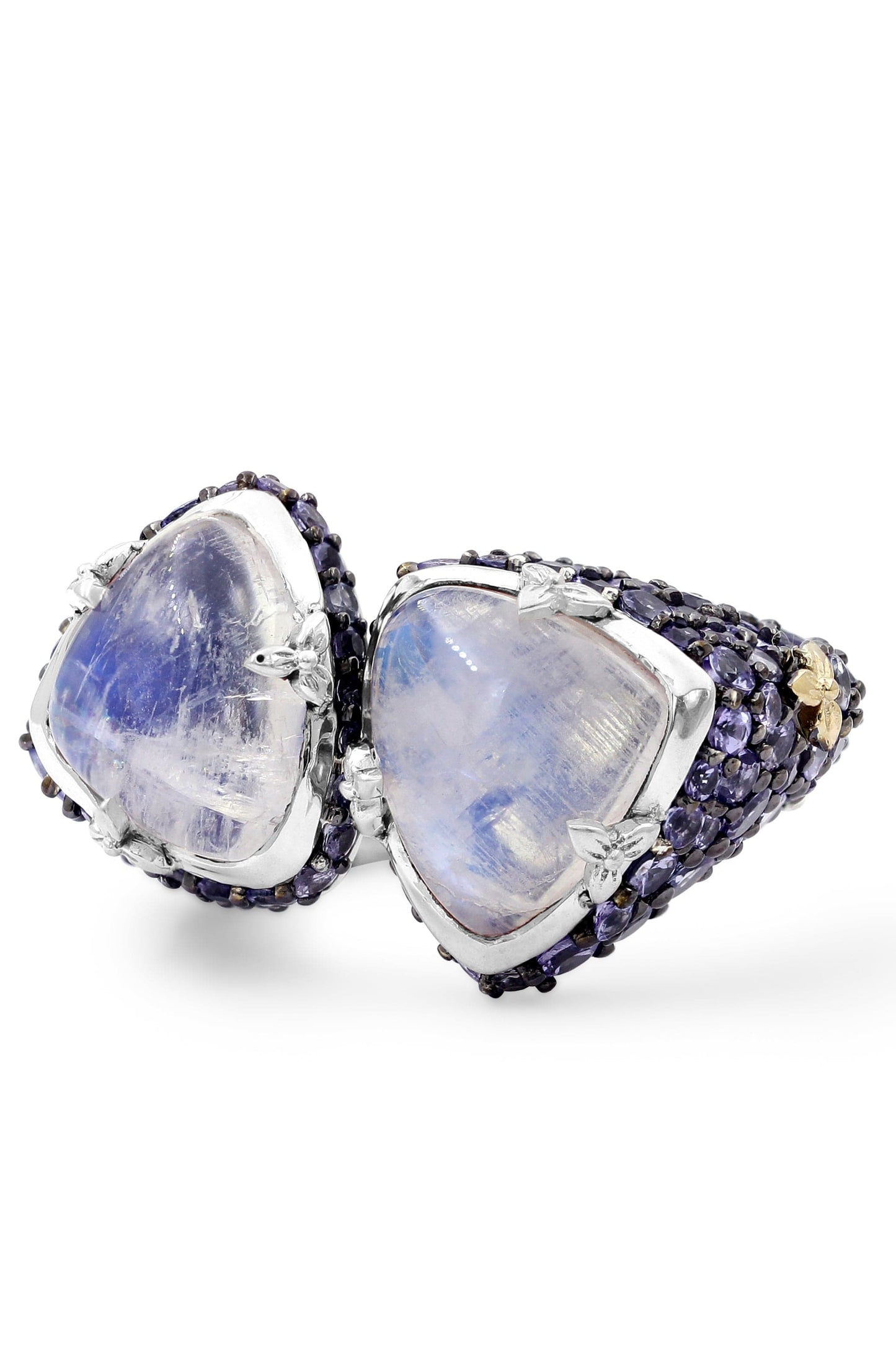 STEPHEN DWECK-Rainbow Moonstone and Tanzanite Ring-SILVER