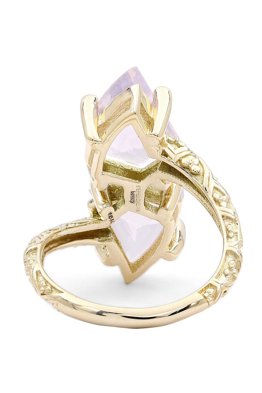 STEPHEN DWECK-Lavender Moon Quartz and Diamond Ring-YELLOW GOLD