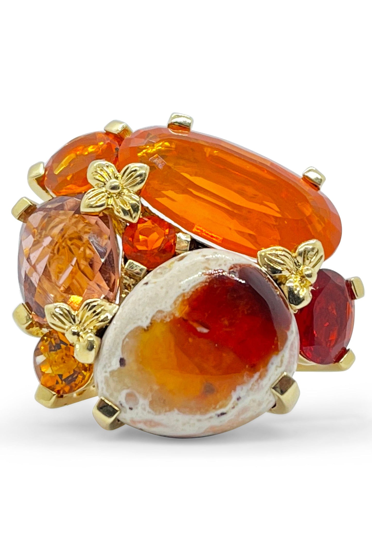 STEPHEN DWECK-Fire Opal and Orange Citrine Ring-YELLOW GOLD