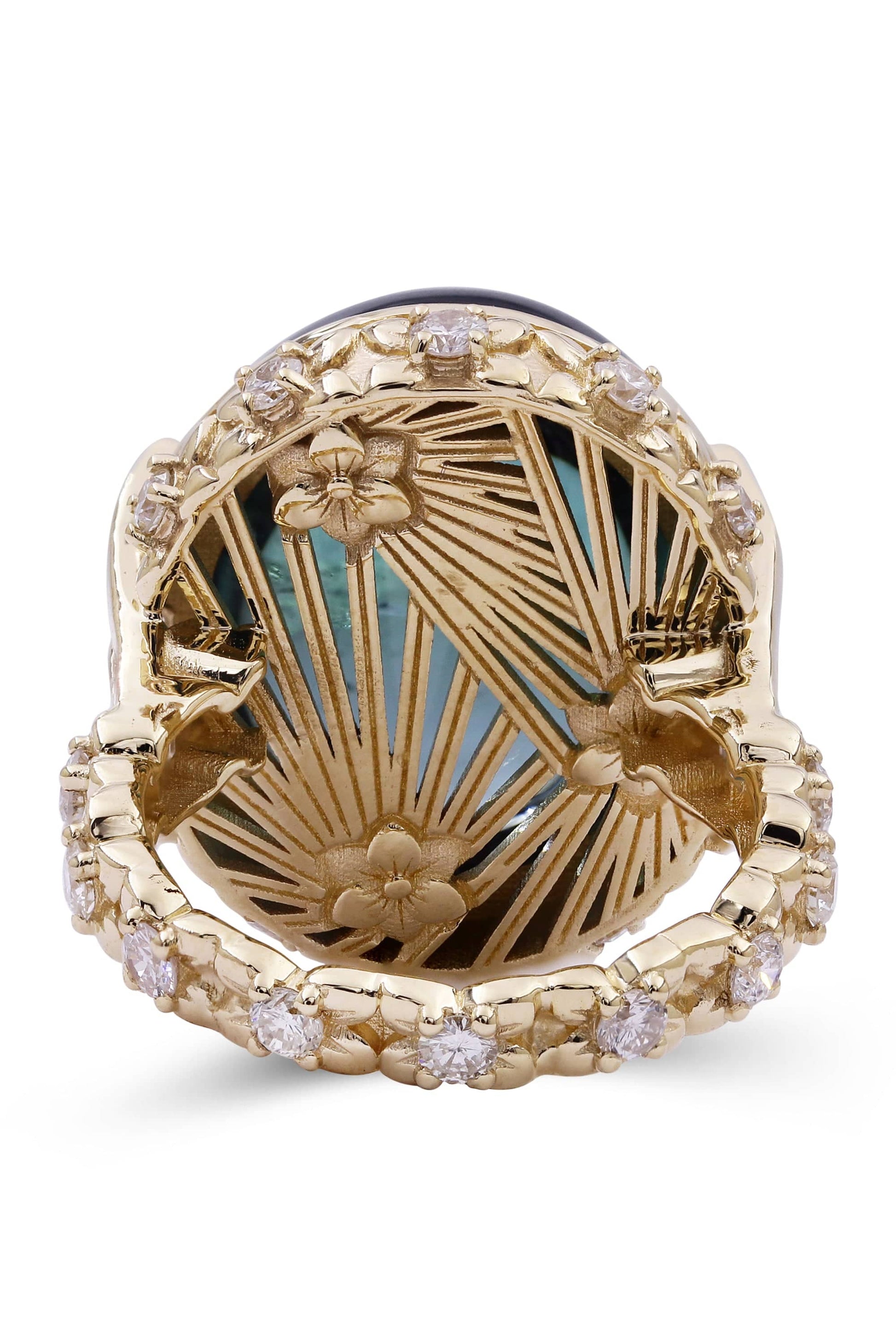 STEPHEN DWECK-Green Tourmaline and Diamond Ring-YELLOW GOLD