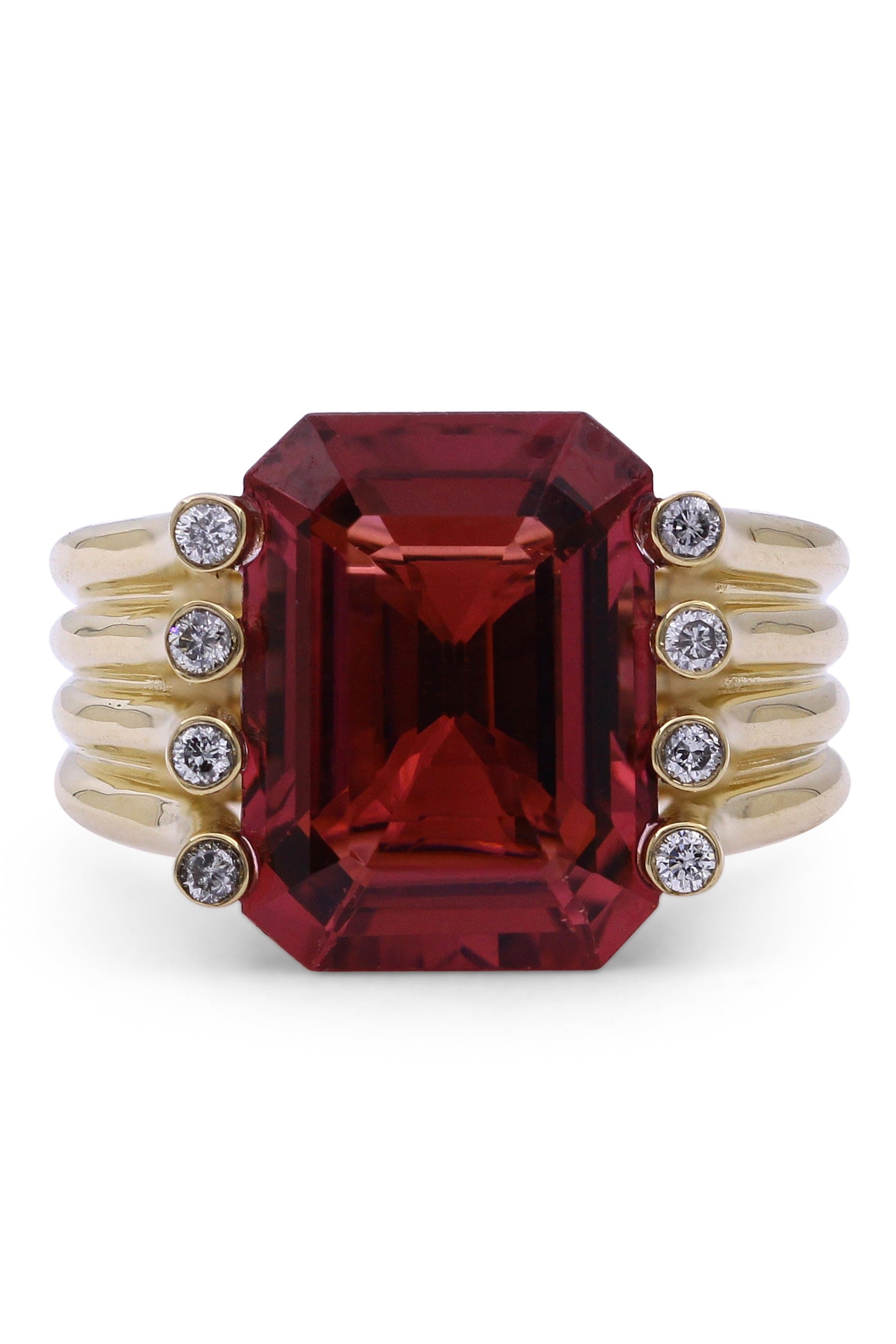 STEPHEN DWECK-Pink Tourmaline and Diamond Ring-YELLOW GOLD