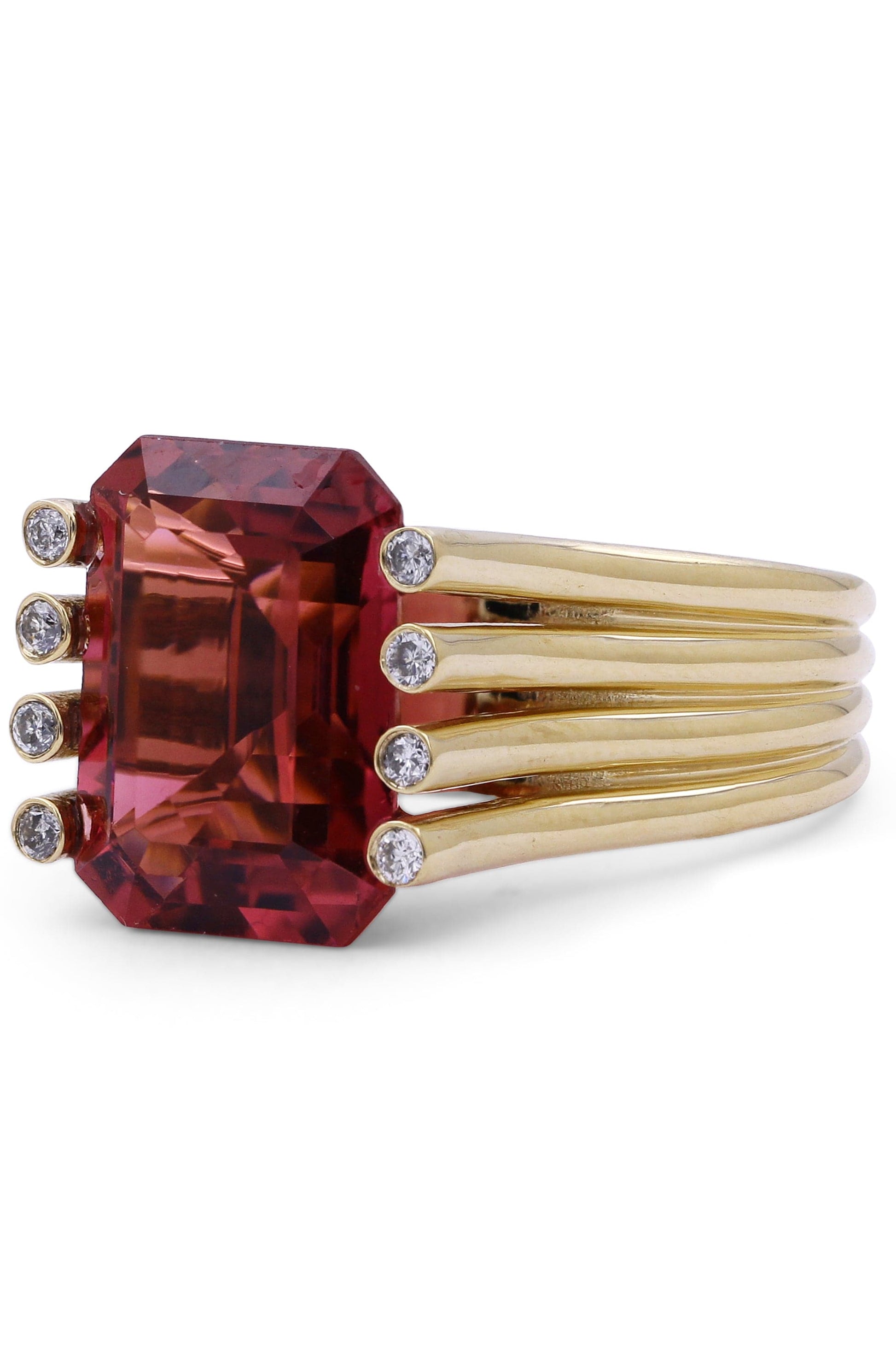 STEPHEN DWECK-Pink Tourmaline and Diamond Ring-YELLOW GOLD