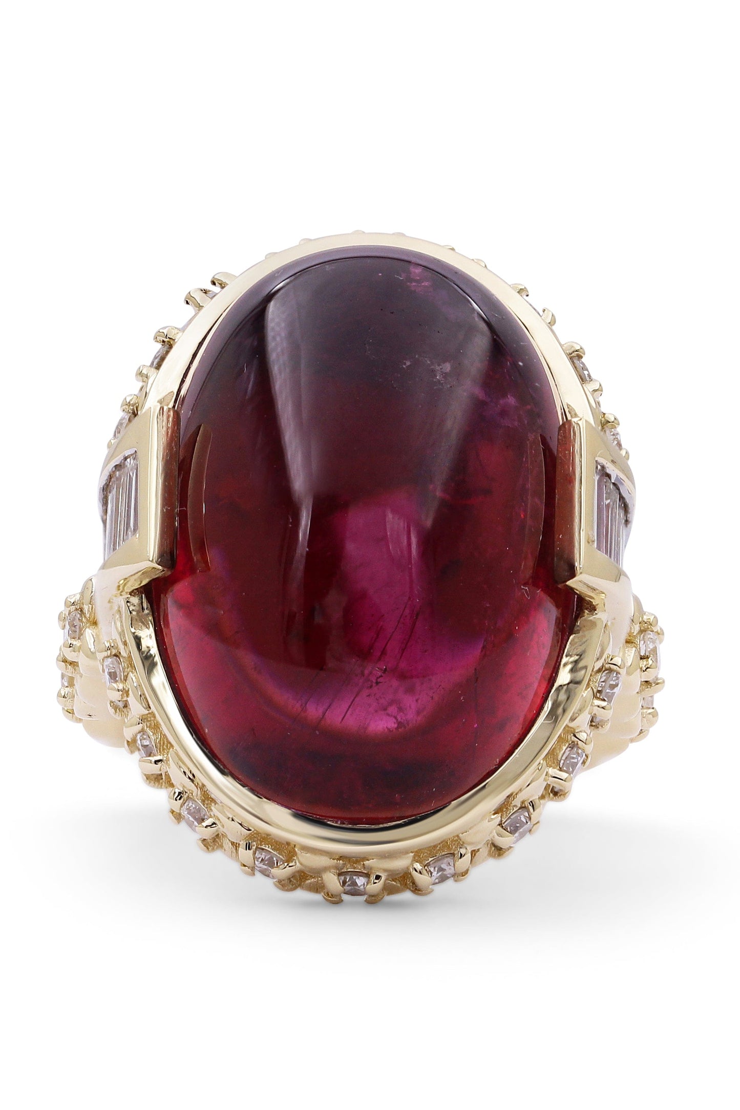 STEPHEN DWECK-Rubellite Tourmaline and Diamond Ring-YELLOW GOLD
