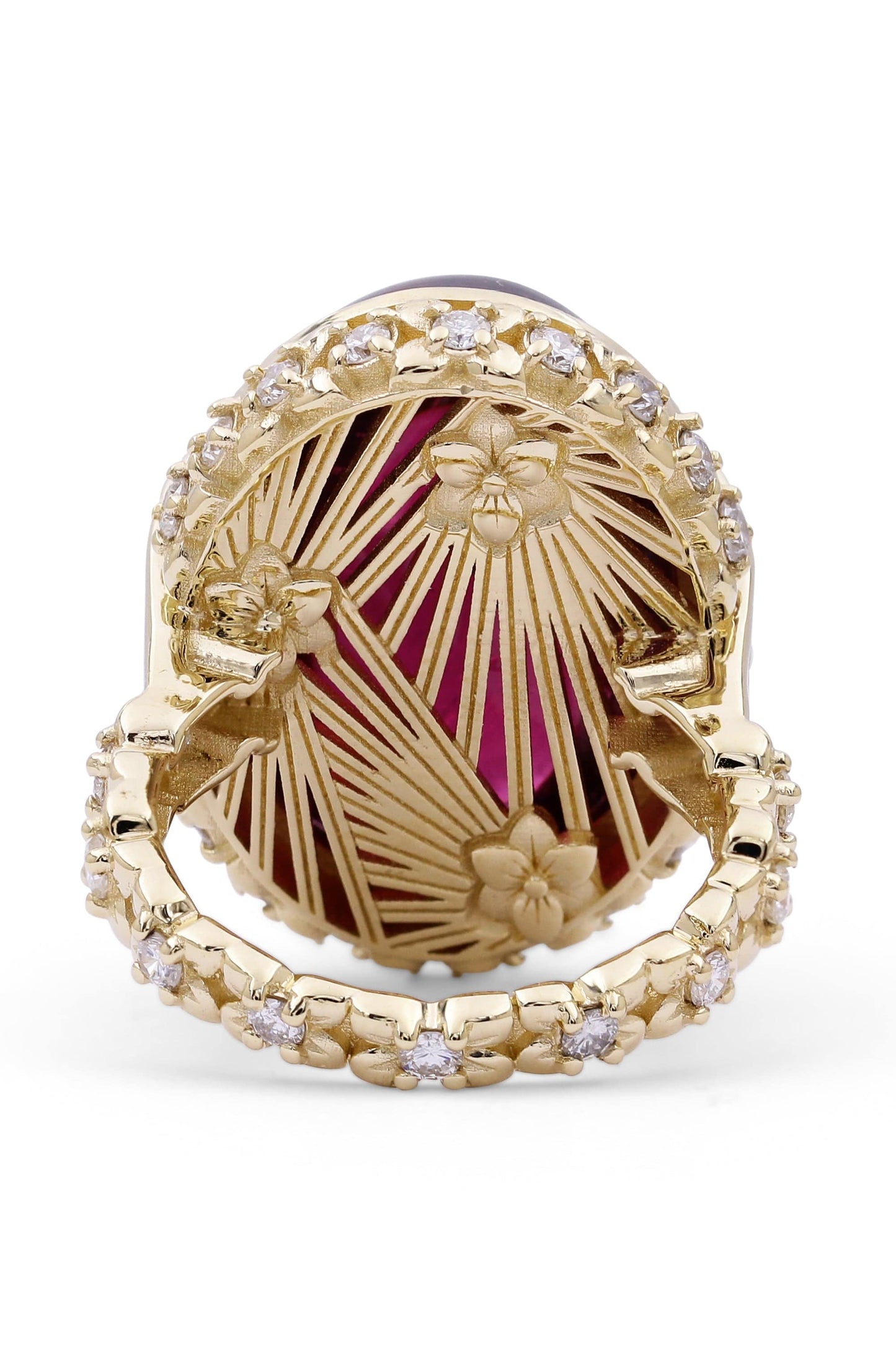 STEPHEN DWECK-Rubellite Tourmaline and Diamond Ring-YELLOW GOLD