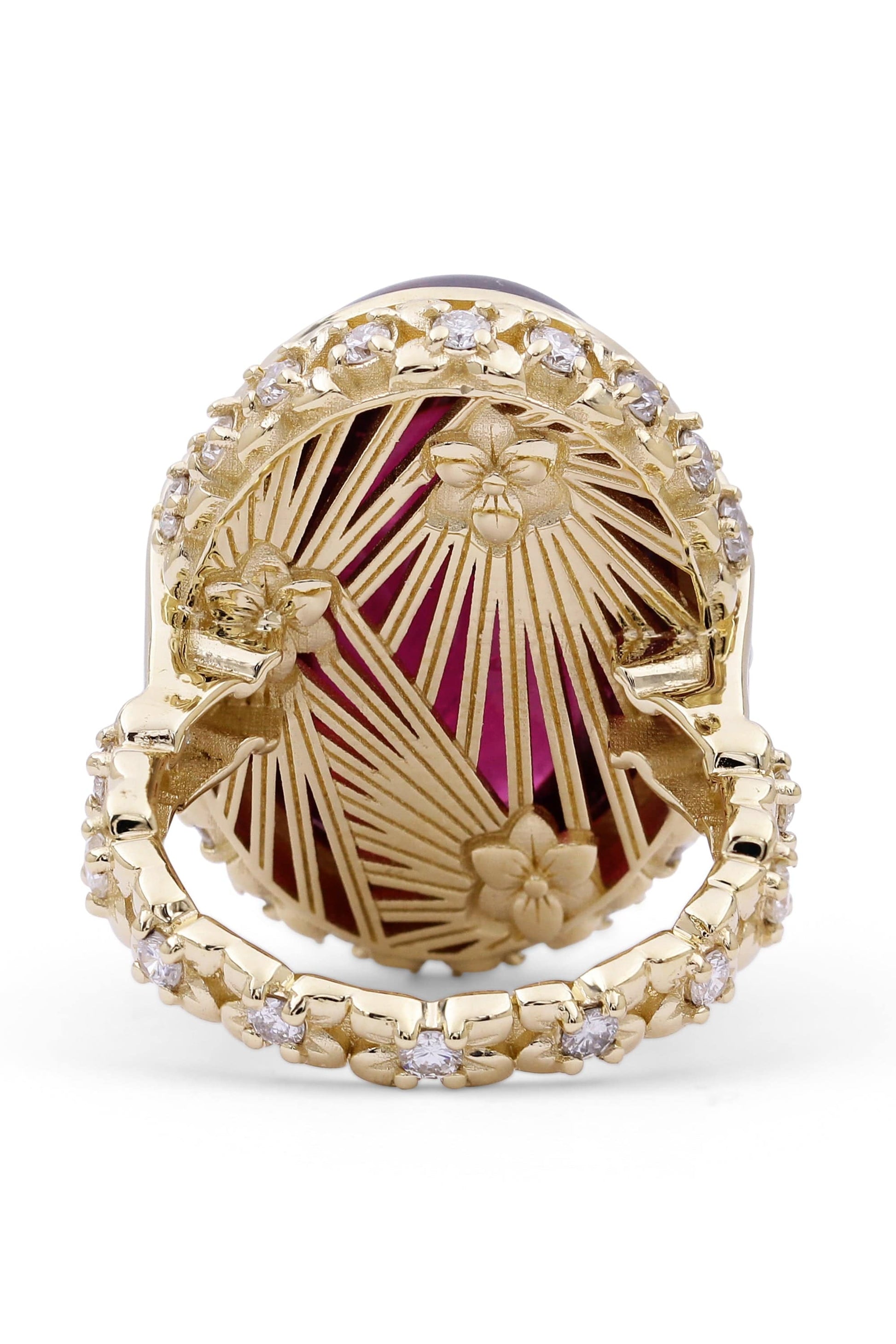 STEPHEN DWECK-Rubellite Tourmaline and Diamond Ring-YELLOW GOLD