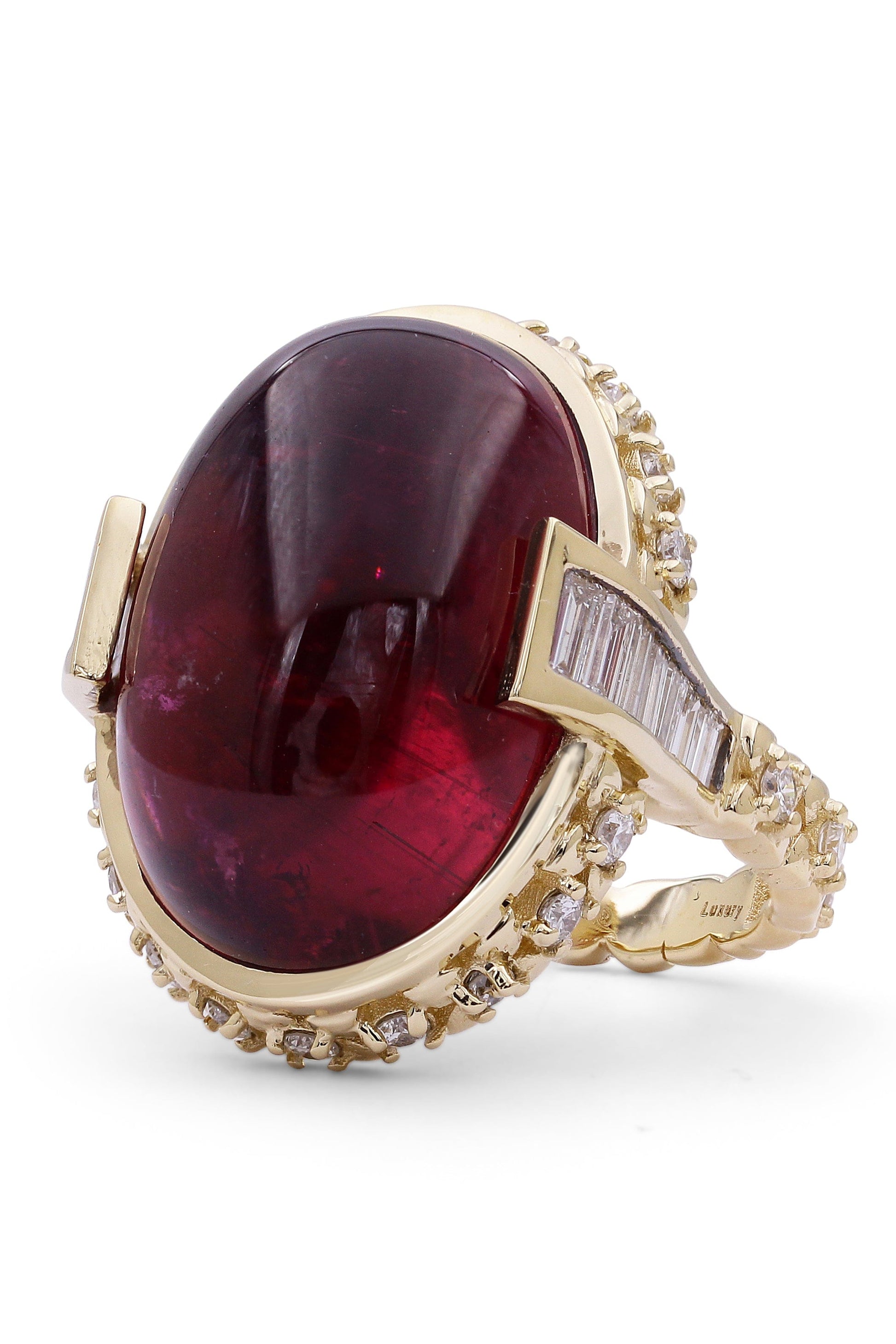 STEPHEN DWECK-Rubellite Tourmaline and Diamond Ring-YELLOW GOLD