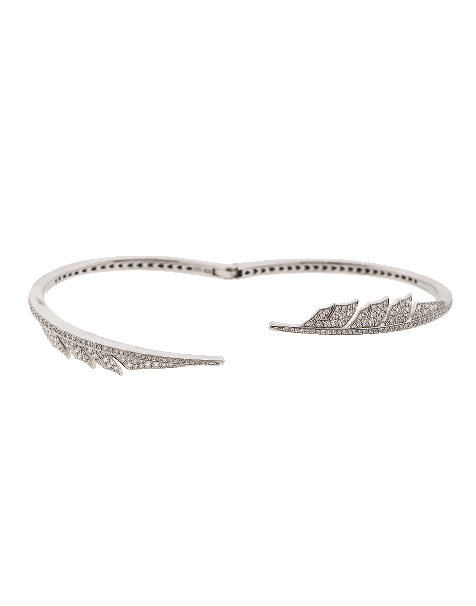 STEPHEN WEBSTER-Pave Diamond Open Feather Bracelet-WHITE GOLD