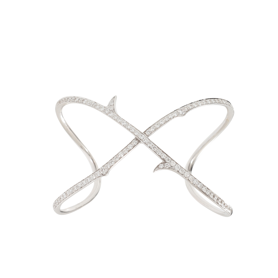 STEPHEN WEBSTER-Diamond Thorn Stem Infinite Cuff-WHITE GOLD
