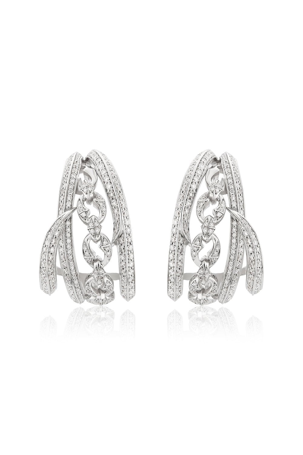 STEPHEN WEBSTER-Entwined Stud Earrings-WHITE GOLD