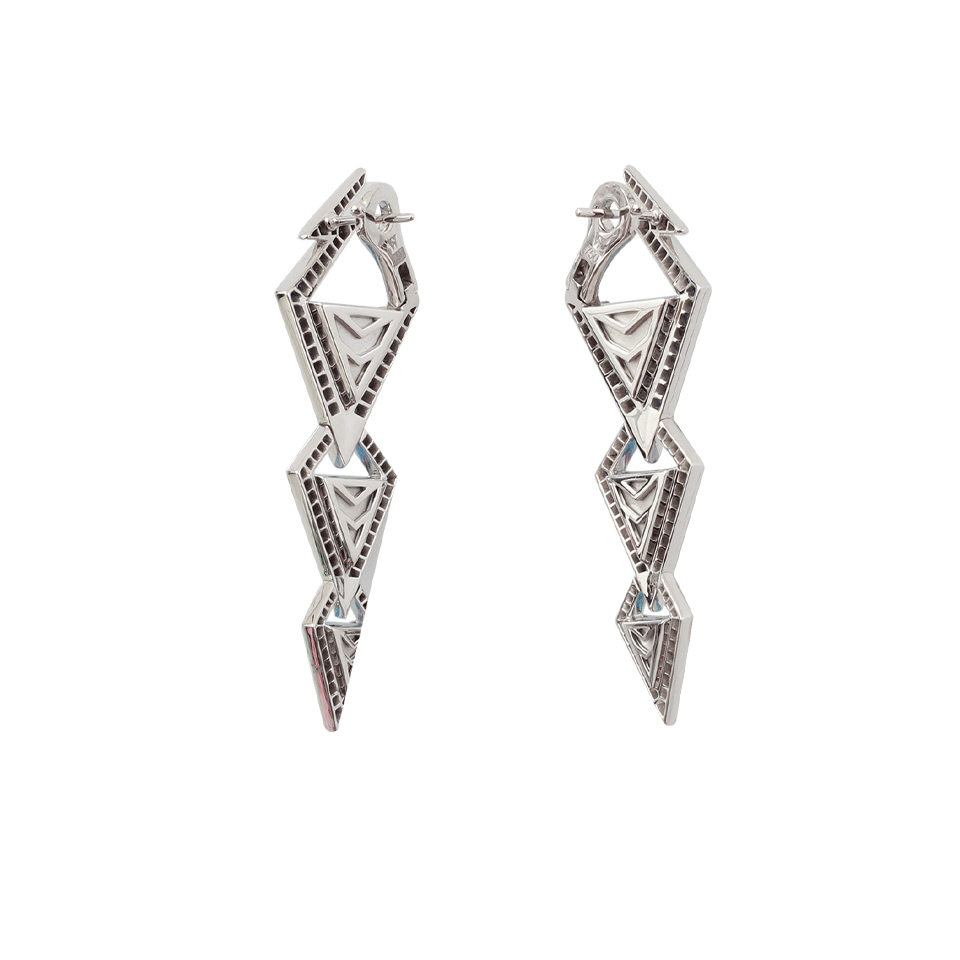 STEPHEN WEBSTER-Lady Stardust Bolt Earrings-WHITE GOLD